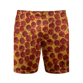 Мужские шорты 3D спортивные с принтом Пицца пепперони ,  |  | pepperoni | pizza | еда | колбаса | мясо | пица | сардельки | сыр | фастфуд