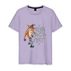 Мужская футболка хлопок с принтом Crush Bandicoot , 100% хлопок | прямой крой, круглый вырез горловины, длина до линии бедер, слегка спущенное плечо. | 