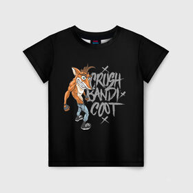 Детская футболка 3D с принтом Crush Bandicoot 3d , 100% гипоаллергенный полиэфир | прямой крой, круглый вырез горловины, длина до линии бедер, чуть спущенное плечо, ткань немного тянется | crash | бандикут | краш | крэш