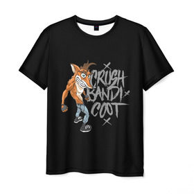 Мужская футболка 3D с принтом Crush Bandicoot 3d , 100% полиэфир | прямой крой, круглый вырез горловины, длина до линии бедер | crash | бандикут | краш | крэш