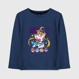 Детский лонгслив хлопок с принтом Sailor Moon , 100% хлопок | круглый вырез горловины, полуприлегающий силуэт, длина до линии бедер | кот | котики | сейлор мун