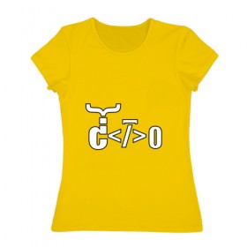 Женская футболка хлопок с принтом Велосипед программиста , 100% хлопок | прямой крой, круглый вырез горловины, длина до линии бедер, слегка спущенное плечо | велосипед | код | программирование | программист | символы