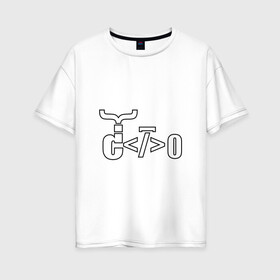 Женская футболка хлопок Oversize с принтом Велосипед программиста , 100% хлопок | свободный крой, круглый ворот, спущенный рукав, длина до линии бедер
 | велосипед | код | программирование | программист | символы
