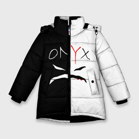 Зимняя куртка для девочек 3D с принтом ONYX , ткань верха — 100% полиэстер; подклад — 100% полиэстер, утеплитель — 100% полиэстер. | длина ниже бедра, удлиненная спинка, воротник стойка и отстегивающийся капюшон. Есть боковые карманы с листочкой на кнопках, утяжки по низу изделия и внутренний карман на молнии. 

Предусмотрены светоотражающий принт на спинке, радужный светоотражающий элемент на пуллере молнии и на резинке для утяжки. | Тематика изображения на принте: onyx | американская группа | группа | музыка | надпись | хип хоп