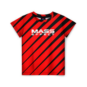 Детская футболка 3D с принтом Mass Effect , 100% гипоаллергенный полиэфир | прямой крой, круглый вырез горловины, длина до линии бедер, чуть спущенное плечо, ткань немного тянется | effect | game | n7 | shepard | галактика | жнец | игра | масс | нормандия | планета | шепард | эффект