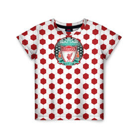 Детская футболка 3D с принтом FC Liverpool , 100% гипоаллергенный полиэфир | прямой крой, круглый вырез горловины, длина до линии бедер, чуть спущенное плечо, ткань немного тянется | Тематика изображения на принте: 