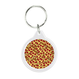 Брелок круглый с принтом Pizza , пластик и полированная сталь | круглая форма, металлическое крепление в виде кольца | Тематика изображения на принте: cheese | fast food | food | junk food | pizza | еда | пицца | сыр | фастфут