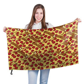 Флаг 3D с принтом Pizza , 100% полиэстер | плотность ткани — 95 г/м2, размер — 67 х 109 см. Принт наносится с одной стороны | cheese | fast food | food | junk food | pizza | еда | пицца | сыр | фастфут