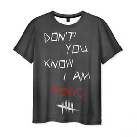 Мужская футболка 3D с принтом I am TOXIC , 100% полиэфир | прямой крой, круглый вырез горловины, длина до линии бедер | dbd | dead by daylight | toxic | дбд | токсик