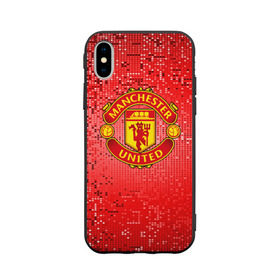 Чехол для Apple iPhone X силиконовый матовый с принтом ФК Манчестер Юнайтед , Силикон | Печать на задней стороне чехла, без боковой панели | england | football | logo | manchester united | sport | абстракция | англия | арт | кубики | лига | лого | манчестер юнайтед | пиксели | спорт | текстура | фк | футбол | футбольный клуб | эмблема