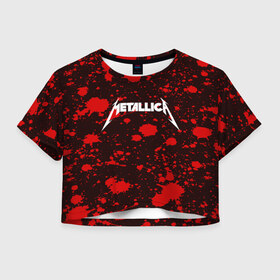 Женская футболка 3D укороченная с принтом Metallica , 100% полиэстер | круглая горловина, длина футболки до линии талии, рукава с отворотами | metallica | punk | rock | альтернативный хип хоп | группа | инди поп | музыка | музыкальное произведение | ноты | панк | регги | рок | синти поп