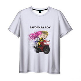 Мужская футболка 3D с принтом Sayonara boy , 100% полиэфир | прямой крой, круглый вырез горловины, длина до линии бедер | Тематика изображения на принте: 