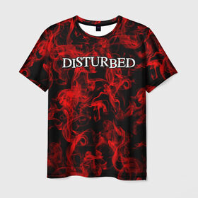 Мужская футболка 3D с принтом Disturbed , 100% полиэфир | прямой крой, круглый вырез горловины, длина до линии бедер | Тематика изображения на принте: альтернативный | американская | глэм | готик | гранж | группа | метал | модные | музыка | пост | рок | хард
