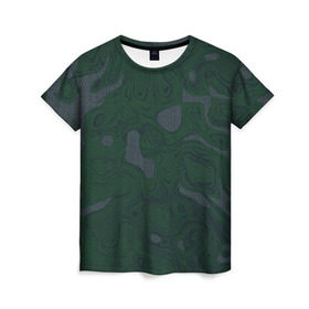 Женская футболка 3D с принтом Kevlar Ultra Камуфляж , 100% полиэфир ( синтетическое хлопкоподобное полотно) | прямой крой, круглый вырез горловины, длина до линии бедер | армия | гексагон | зелень | карбон | кевлар