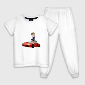 Детская пижама хлопок с принтом Sayonaraboy , 100% хлопок |  брюки и футболка прямого кроя, без карманов, на брюках мягкая резинка на поясе и по низу штанин
 | allj | eldzhey | sayonaraboy | алексей узенюк | рэпер | хип хоп | элджей