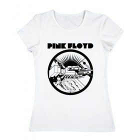 Женская футболка хлопок с принтом Pink Floyd , 100% хлопок | прямой крой, круглый вырез горловины, длина до линии бедер, слегка спущенное плечо | pink floyd | pinkfloyd | арт | артрок | группа | дэвид гилмор | пинк флойд | пинкфлойд | прогрессивный | психоделический | рок | сид барретт | симфонический | спэйс | эйсид | экспериментальный