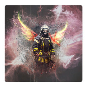 Магнитный плакат 3Х3 с принтом Пожарный , Полимерный материал с магнитным слоем | 9 деталей размером 9*9 см | 