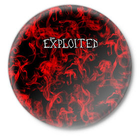 Значок с принтом The Exploited ,  металл | круглая форма, металлическая застежка в виде булавки | 