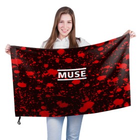 Флаг 3D с принтом MUSE , 100% полиэстер | плотность ткани — 95 г/м2, размер — 67 х 109 см. Принт наносится с одной стороны | 