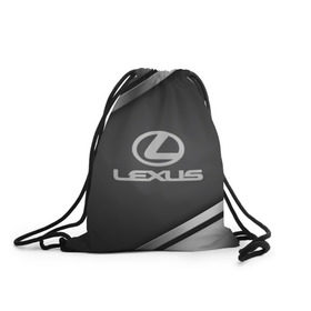 Рюкзак-мешок 3D с принтом LEXUS SPORT , 100% полиэстер | плотность ткани — 200 г/м2, размер — 35 х 45 см; лямки — толстые шнурки, застежка на шнуровке, без карманов и подкладки | Тематика изображения на принте: auto | automobile | car | carbon | lexus | machine | motor | motor car | sport car | автомашина | бренд | легковой автомобиль | марка | спортивный автомобиль | тачка