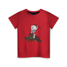Детская футболка хлопок с принтом Spider Jockey , 100% хлопок | круглый вырез горловины, полуприлегающий силуэт, длина до линии бедер | minecraft | minecraft spider jockey | майнкрафт