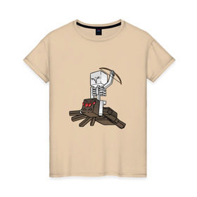 Женская футболка хлопок с принтом Spider Jockey , 100% хлопок | прямой крой, круглый вырез горловины, длина до линии бедер, слегка спущенное плечо | minecraft | minecraft spider jockey | майнкрафт
