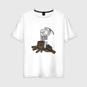 Женская футболка хлопок Oversize с принтом Spider Jockey , 100% хлопок | свободный крой, круглый ворот, спущенный рукав, длина до линии бедер
 | minecraft | minecraft spider jockey | майнкрафт
