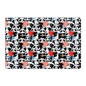 Магнитный плакат 3Х2 с принтом Funny Panda , Полимерный материал с магнитным слоем | 6 деталей размером 9*9 см | bear | heart | positive | медведь | мишка | орнамент | панда | подарок | позитив | сердечки | сердце | сюрприз | узор