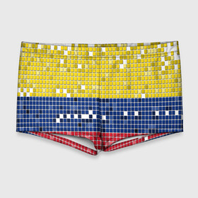Мужские купальные плавки 3D с принтом Флаг Колумбии , Полиэстер 85%, Спандекс 15% |  | пиксельный