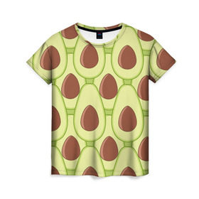 Женская футболка 3D с принтом Авокадо , 100% полиэфир ( синтетическое хлопкоподобное полотно) | прямой крой, круглый вырез горловины, длина до линии бедер | avocado | food | fruit | pattern | vegan | vegetarian | авокадо | веган | вегетарианство | еда | паттерн | правильное питание | фрукт