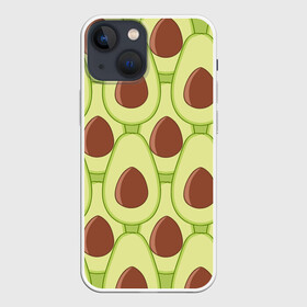 Чехол для iPhone 13 mini с принтом Авокадо ,  |  | avocado | food | fruit | pattern | vegan | vegetarian | авокадо | веган | вегетарианство | еда | паттерн | правильное питание | фрукт