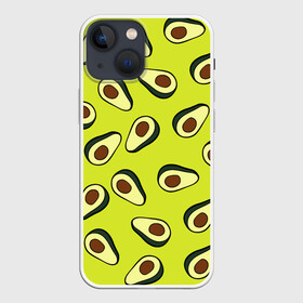 Чехол для iPhone 13 mini с принтом Авокадо ,  |  | avocado | food | fruit | pattern | vegan | vegetarian | авокадо | веган | вегетарианство | еда | паттерн | правильное питание | фрукт