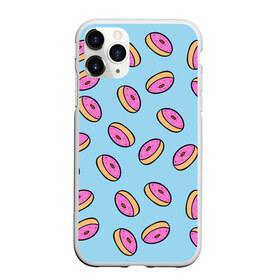 Чехол для iPhone 11 Pro матовый с принтом Пончики , Силикон |  | doughnut | food | pattern | sweet | vegan | vegetarian | веган | вегетарианство | еда | паттерн | пончик | сладкое