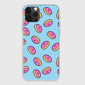 Чехол для iPhone 12 Pro Max с принтом Пончики , Силикон |  | Тематика изображения на принте: doughnut | food | pattern | sweet | vegan | vegetarian | веган | вегетарианство | еда | паттерн | пончик | сладкое