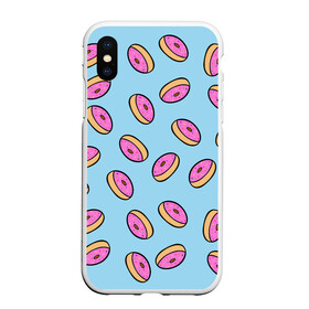 Чехол для iPhone XS Max матовый с принтом Пончики , Силикон | Область печати: задняя сторона чехла, без боковых панелей | doughnut | food | pattern | sweet | vegan | vegetarian | веган | вегетарианство | еда | паттерн | пончик | сладкое