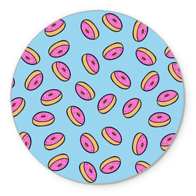Коврик круглый с принтом Пончики , резина и полиэстер | круглая форма, изображение наносится на всю лицевую часть | doughnut | food | pattern | sweet | vegan | vegetarian | веган | вегетарианство | еда | паттерн | пончик | сладкое