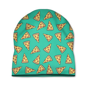 Шапка 3D с принтом Pizza , 100% полиэстер | универсальный размер, печать по всей поверхности изделия | food | pattern | pizza | vegan | vegetarian | веган | вегетарианство | еда | паттерн | пицца