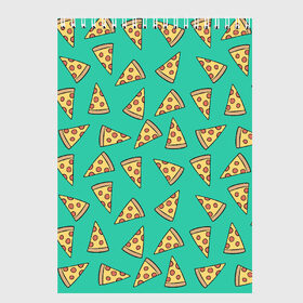 Скетчбук с принтом Pizza , 100% бумага
 | 48 листов, плотность листов — 100 г/м2, плотность картонной обложки — 250 г/м2. Листы скреплены сверху удобной пружинной спиралью | Тематика изображения на принте: food | pattern | pizza | vegan | vegetarian | веган | вегетарианство | еда | паттерн | пицца