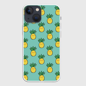 Чехол для iPhone 13 mini с принтом Ананас ,  |  | food | pattern | vegetarian | ананас | вегетарианство | еда | паттерн | правильное питание