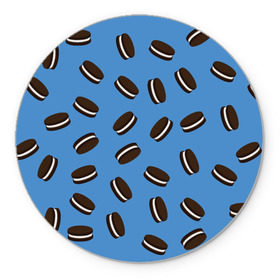 Коврик круглый с принтом Oreo , резина и полиэстер | круглая форма, изображение наносится на всю лицевую часть | cookie | food | oreo | pattern | vegetarian | вегетарианство | еда | орео | паттерн | печеньки | правильное питание