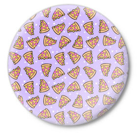 Значок с принтом Пицца Мун ,  металл | круглая форма, металлическая застежка в виде булавки | food | pattern | pizza | sailor moon | еда | паттерн | пицца | сейлор мун