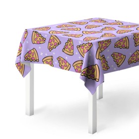 Скатерть 3D с принтом Пицца Мун , 100% полиэстер (ткань не мнется и не растягивается) | Размер: 150*150 см | food | pattern | pizza | sailor moon | еда | паттерн | пицца | сейлор мун