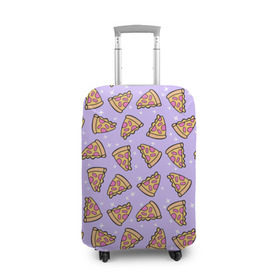 Чехол для чемодана 3D с принтом Пицца Мун , 86% полиэфир, 14% спандекс | двустороннее нанесение принта, прорези для ручек и колес | food | pattern | pizza | sailor moon | еда | паттерн | пицца | сейлор мун