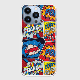 Чехол для iPhone 13 Pro с принтом Pop art pattern ,  |  | Тематика изображения на принте: 60 | america | art | bang | boom | bright | comics | craft | culture | pattern | pop | popart | usa | америка | бум | искусство | комикс | крафт | культура | паттерн | поп | сша | яркий