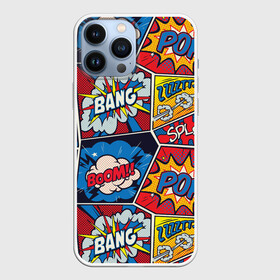 Чехол для iPhone 13 Pro Max с принтом Pop art pattern ,  |  | Тематика изображения на принте: 60 | america | art | bang | boom | bright | comics | craft | culture | pattern | pop | popart | usa | америка | бум | искусство | комикс | крафт | культура | паттерн | поп | сша | яркий