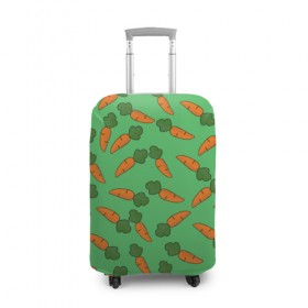 Чехол для чемодана 3D с принтом Carrots , 86% полиэфир, 14% спандекс | двустороннее нанесение принта, прорези для ручек и колес | carrot | food | pattern | vegan | vegetarian | веган | вегетарианство | еда | кролик | марковка | морковь | паттерн
