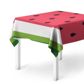 Скатерть 3D с принтом Арбузная , 100% полиэстер (ткань не мнется и не растягивается) | Размер: 150*150 см | Тематика изображения на принте: food | pattern | vegan | vegetarian | watermelon | арбуз | веган | вегетарианство | еда | паттерн