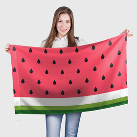 Флаг 3D с принтом Арбузная , 100% полиэстер | плотность ткани — 95 г/м2, размер — 67 х 109 см. Принт наносится с одной стороны | food | pattern | vegan | vegetarian | watermelon | арбуз | веган | вегетарианство | еда | паттерн