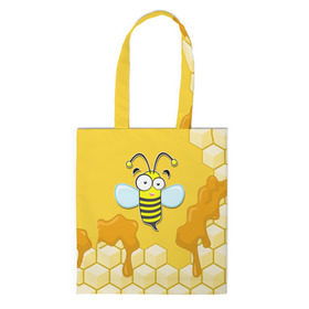 Сумка 3D повседневная с принтом Пчелка , 100% полиэстер | Плотность: 200 г/м2; Размер: 34×35 см; Высота лямок: 30 см | животные | лето | мед | насекомые | природа | пчела | пчелка | соты