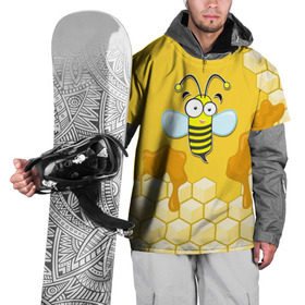 Накидка на куртку 3D с принтом Пчелка , 100% полиэстер |  | животные | лето | мед | насекомые | природа | пчела | пчелка | соты